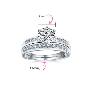 2CT Solitaire AAA CZ 6 Prong Engagement Ring 925 Sterling Silver