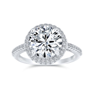 3CT Solitaire AAA CZ Halo Engagement Ring Band 925 Sterling Silver - Joyeria Lady