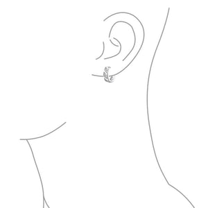 Twist Cubic Zirconia CZ Hoop Earrings 925 Sterling Silver