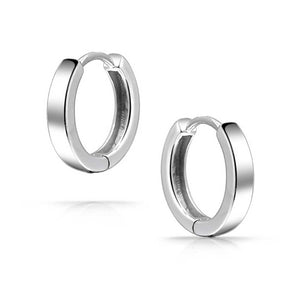 Hoop Kpop Earrings Gold Plated Sterling Silver Flat Hinge