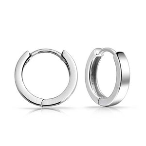 Hoop Kpop Earrings Gold Plated Sterling Silver Flat Hinge - Joyeria Lady