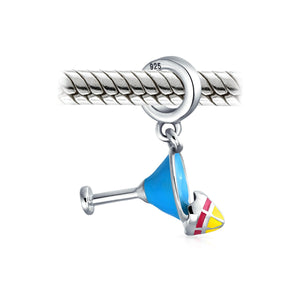 Tropical Margarita Martini Travel Dangle Charm Bead Sterling Silver