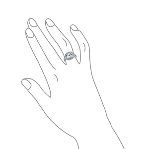 5CT AAA CZ Baguette Halo Princess Cut Engagement Ring Sterling Silver