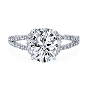 3 CT Oval AAA CZ Engagement Ring Split Pave Shank Band Sterling Silver