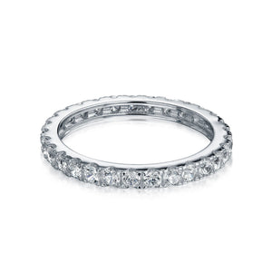 1CT Solitaire AAA CZ Engagement Wedding Ring Set Eternity Band Silver