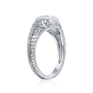1CT Square Solitaire AAA CZ Vintage Engagement Ring Sterling Silver