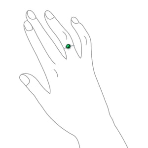 3CT Round Solitaire Green Imitation Emerald CZ Halo Statement Ring