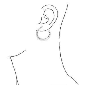 Boho Style Hammered Large Hoop Earrings Silver Gold Plated 2 Inch
