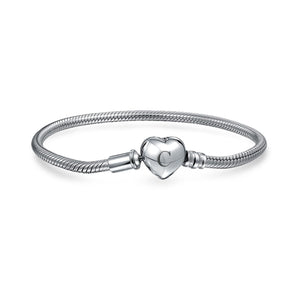 Snake Chain Starter Charm European Beads Bracelet 925 Sterling Silver
