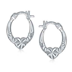 BFF Claddagh Celtic Friendship Love Hoop Earrings .925 Sterling Silver