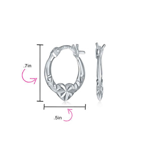 BFF Claddagh Celtic Friendship Love Hoop Earrings .925 Sterling Silver
