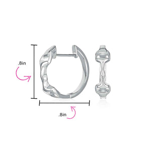 Equestrian Equine Horse Gift Cowgirl Snaffle Horsebit Hoop Earrings