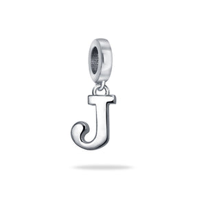 Block Letter Alphabet Letter Dangle Bead Sterling Silver European