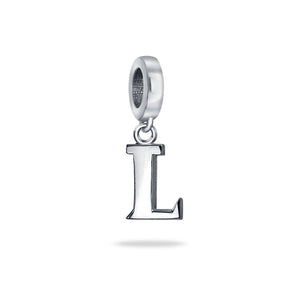Block Letter Alphabet Letter Dangle Bead Sterling Silver European