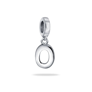 Block Letter Alphabet Letter Dangle Bead Sterling Silver European