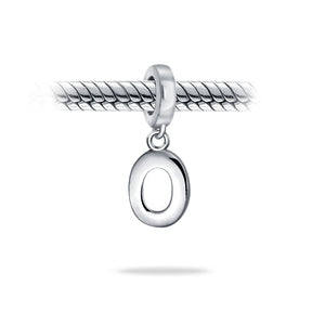 Block Letter Alphabet Letter Dangle Bead Sterling Silver European