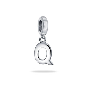 Block Letter Alphabet Letter Dangle Bead Sterling Silver European