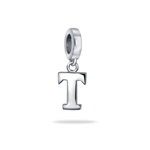 Block Letter Alphabet Letter Dangle Bead Sterling Silver European
