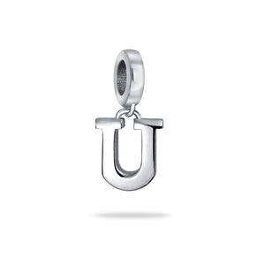 Block Letter Alphabet Letter Dangle Bead Sterling Silver European