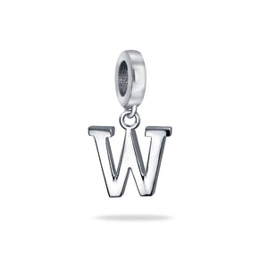 Block Letter Alphabet Letter Dangle Bead Sterling Silver European