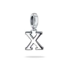 Block Letter Alphabet Letter Dangle Bead Sterling Silver European