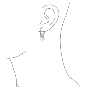 Freshwater Cultured Pearl Boho Filigree Hoop Earrings Sterling Silver