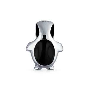 Christmas Snowman Penguin Bow Tie Charm Bead 925 Sterling Silver