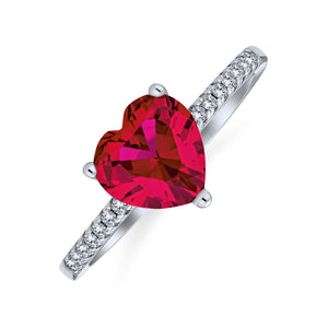 2.5CT Heart Solitaire AAA CZ Engagement Ring 925 Sterling Silver Ring