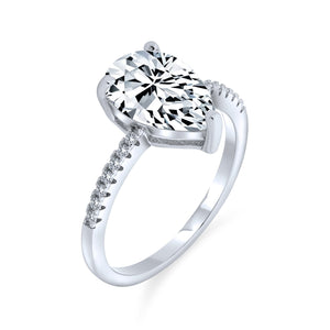 2.5CT Teardrop Solitaire CZ Engagement Ring Rose Plate Sterling Silver