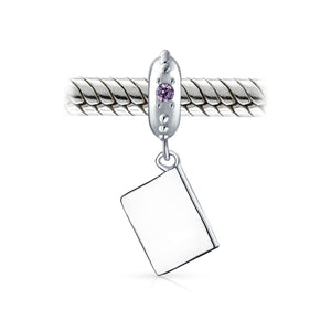 World Traveler Passport Vacation Dangle Charm Bead 925 Sterling Silver