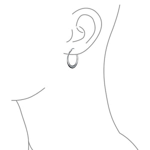 Large Tube Lightweight Hoop Earrings Sterling Silver 1.25 & 1.75 inch