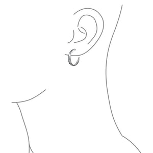 Lightweight Round Dome Half Large Stud Hoop Earrings Sterling Silver