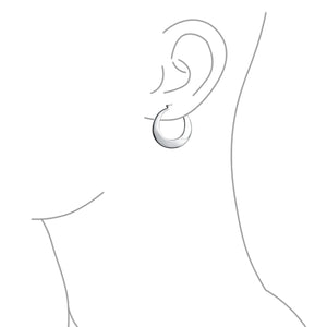 Engrave Flat Tapered Round Hoop Earrings 925 Sterling Silver 1.25 Inch