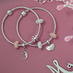 Holiday Winter Snowflake Shape Charm Bead 925 Sterling Silver