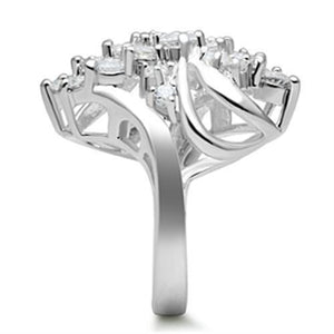 SS016 - Silver 925 Sterling Silver Ring with AAA Grade CZ  in Clear