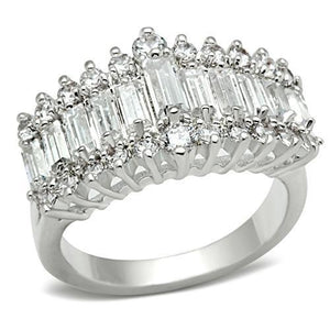 SS021 Silver 925 Sterling Silver Ring with AAA Grade CZ in Clear