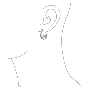 BFF Claddagh Celtic Friendship Love Hoop Earrings .925 Sterling Silver