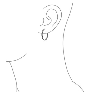 Round Channel Set CZ Inside Out Large Hoop Earrings For Women Finish