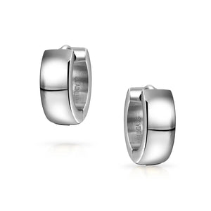 Hoop Earrings Silver Rose Gold Tone Plated Stainless Steel