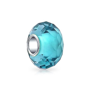 Murano Solid Glass Sterling Silver Bead Charm Spacer More Colors