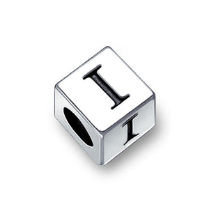 Alphabet Square Block Letter Bead Charm 925 Sterling Silver