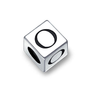 Alphabet Square Block Letter Bead Charm 925 Sterling Silver