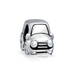 SUV Jeep Car Automobile CZ Head Lights Charm Bead Sterling Silver - Joyeria Lady