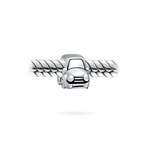 SUV Jeep Car Automobile CZ Head Lights Charm Bead Sterling Silver