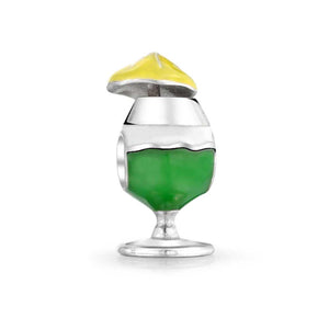 Hour Pina Colada Margarita Drink Bottle Charm Bead Sterling Silver