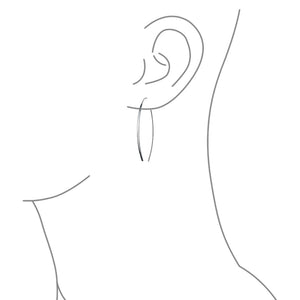 Modern Long Oval Linear Threader Earrings 925 Sterling Silver