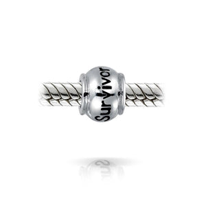 Inspirational Message Barrel Charm Bead 925 Sterling Silver