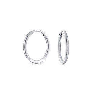 Simple Minimalist Round Shaped Endless Continuous Thin Tube Hoop - Joyeria Lady