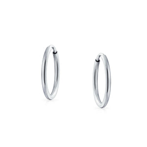 Simple Minimalist Round Shaped Endless Continuous Thin Tube Hoop