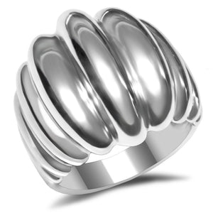 TK035 - High polished (no plating) Stainless Steel Ring with No Stone - Joyeria Lady